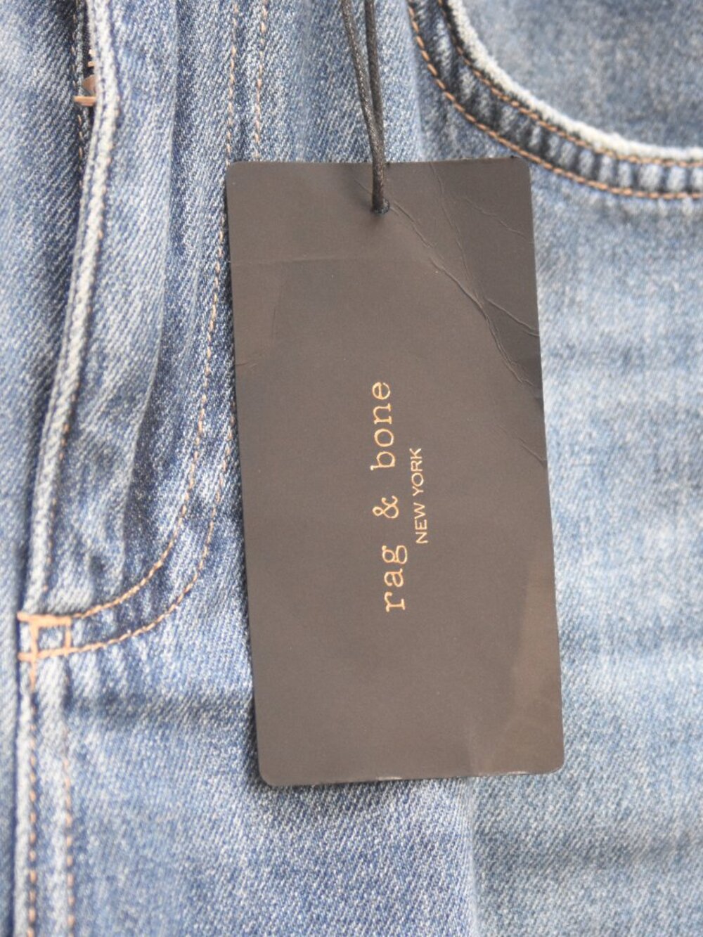 NWT Rag & Bone Chase High Rise Barrel Jeans Latrobe Blue Size 26 $268 Curved Leg - Picture 3 of 11